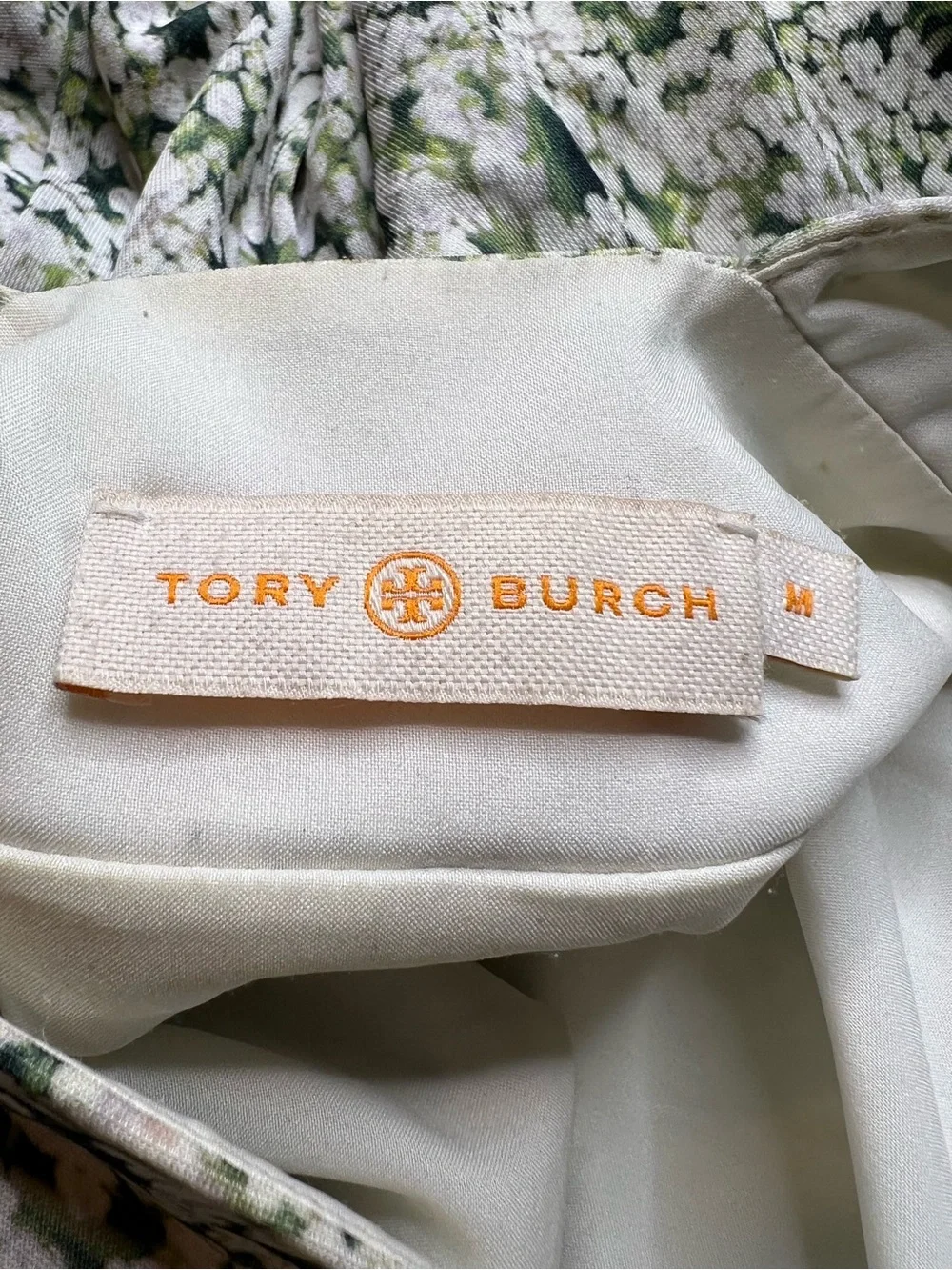 Tory Burch Green Floral Sleeveless Midi Dress V-Back Size M